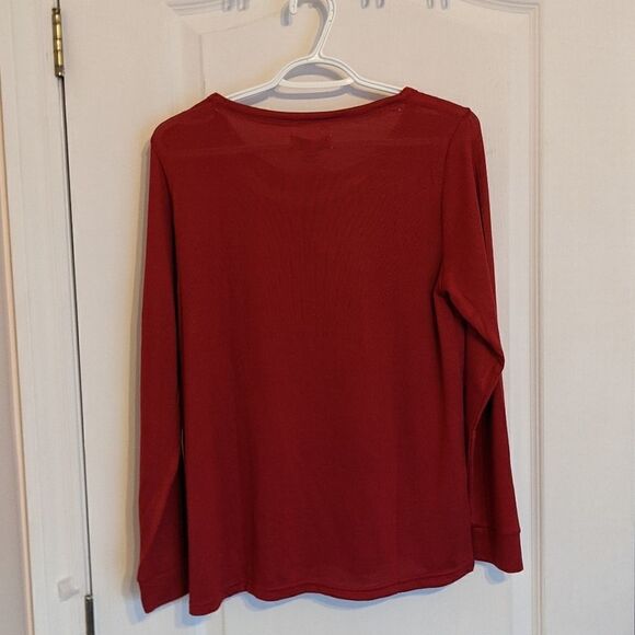 Nwt RAE DUNN red Merry pj shirt top pajama size Medium @Y - Picture 10 of 10